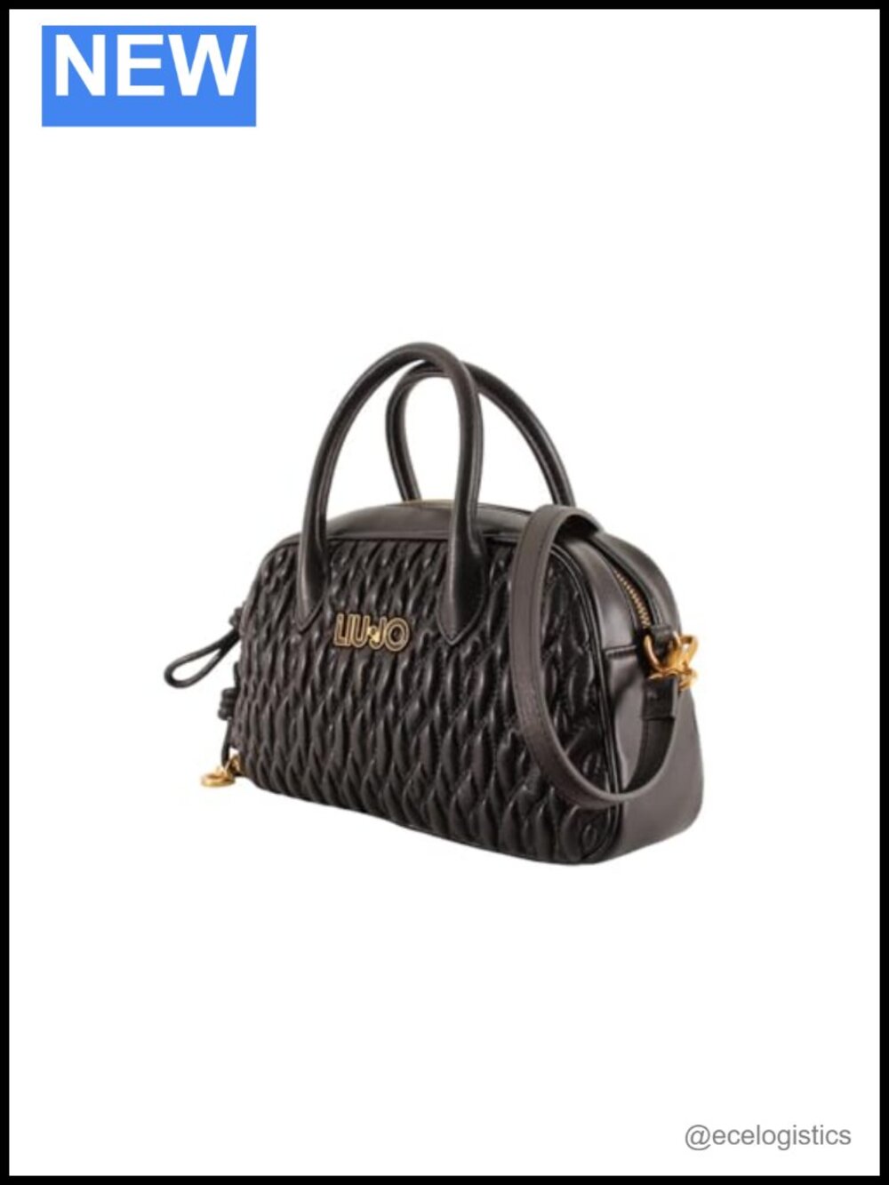 Liu Jo Bowler Handbag Structured PU Leather Purse with Pendant